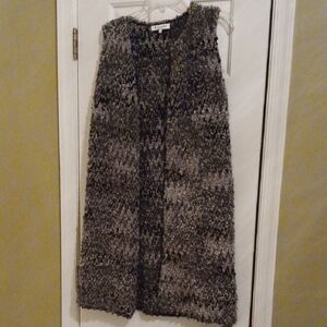 Women's Stylish Gray/Brown/Black Handknit Long Vest